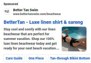 BetterTan Google Ads paid search ad