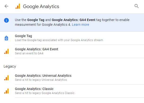 Google Tag Manager - Choose GA4 event