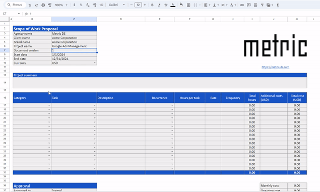 Free scope of work template for digital agencies